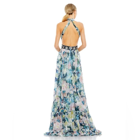 Ieena for Mac Duggal 68089 NWT Open Back High Neck Dress - Picture 4 of 7